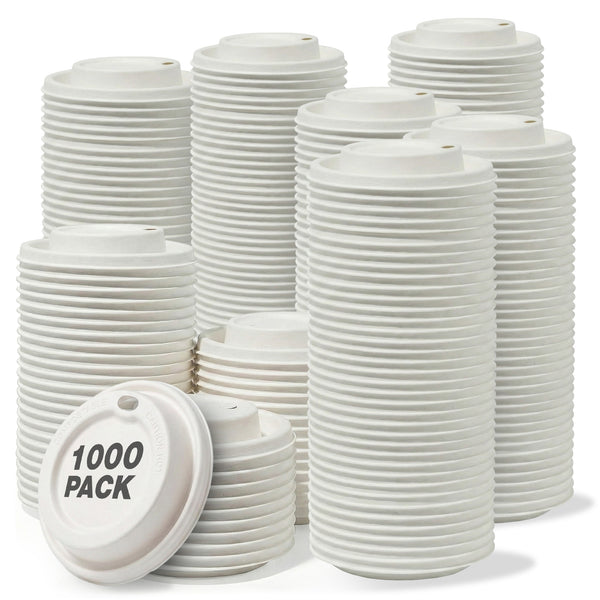 The best white coffee lid, Stacks of white HAY! Straws coffee cup lids with a '1000 Pack' label on a white background