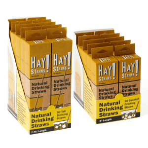 HAY! Straws 50 pack shelf display in cocktail or tall size