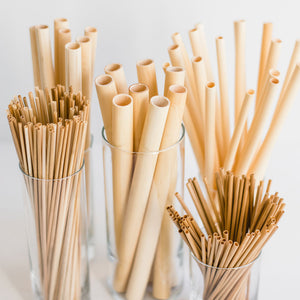 Hay straws close up, not made from bio plastic or paper