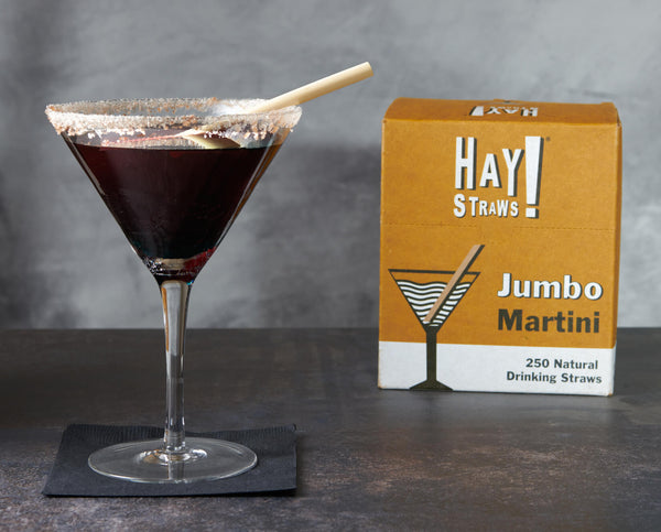 The Jumbo Martini 6" are longer and wider than the Cocktail - Original HAY! Straws. More robust straws, perfect for thicker drinks like frozen margaritas or your frozen martini. They never get soggy, plus they're 100% natural and biodegradable.