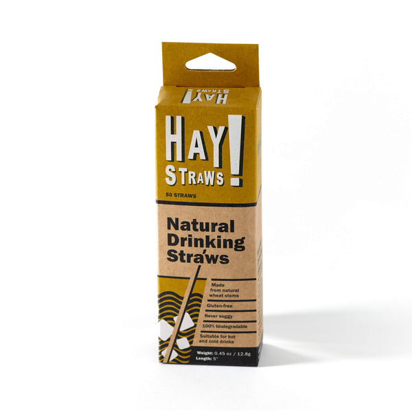 Cocktail size - 50 Pack drinking straws. Up your home cocktail game with these elegant, plastic-free drinking straws. Compostable, made from natural wheat stems. Grab a 50 pack to entertain at home or keep one handy in your bag or car for your favourite to-go drinks.
