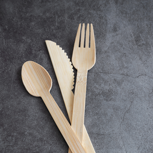 HAY! Straws Bamboo Cutlery - bamboo knife, bamboo fork , bamboo spoon available wrapped or unwrapped