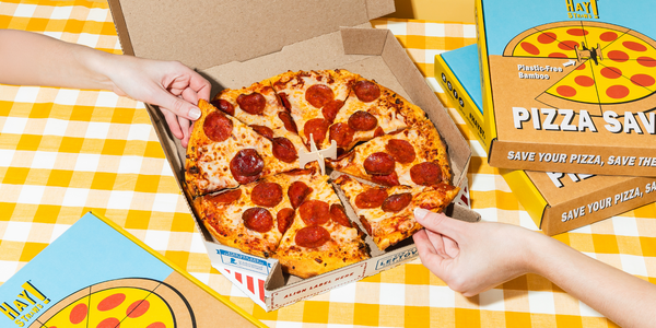 HAY Straws pizza saver a bamboo pizza saver that is plastic-free and slots together
