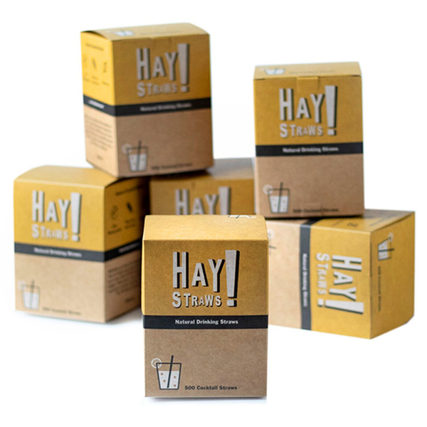 HAY Straws Bulk 3000 Cocktail straws. Eco-friendly straws made from wheat stems and are 100% biodegradable and compostable. HAY! drinking straws never get soggy perfect for cold and hot drinks. Inner Diam. 3.5-5mm, length 5"