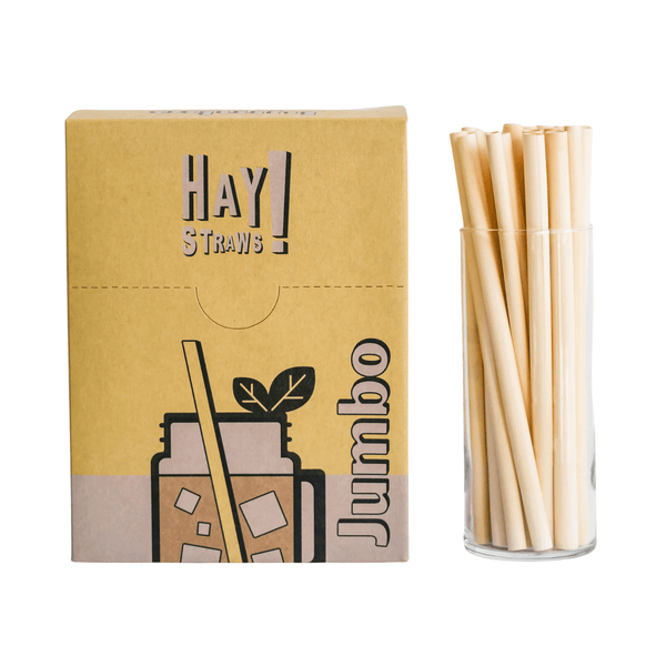 More robust straws for thicker drinks. These durable Jumbo 8inch straws are longer and wider than our Original straws. Use them for smoothies or milkshakes, they never get soggy, plus they're 100% natural and biodegradable.