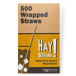 500 Pack of Tall 7.75in hay straws. Get a 500 Pack to entertain friends and family, or to enjoy at home. Individually wrapped for to go orders.