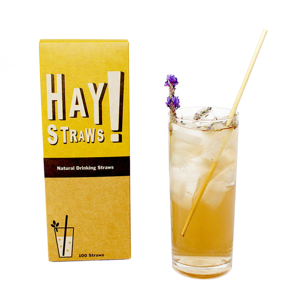100 Pack - Tall 7.75 inch Original® Hay Straws. All drinking straws made from natural wheat stems, 100% biodegradable and compostable. Perfect for cold or hot drinks, HAY! drinking straws never get soggy, they stay sturdy in hot and cold drinks.