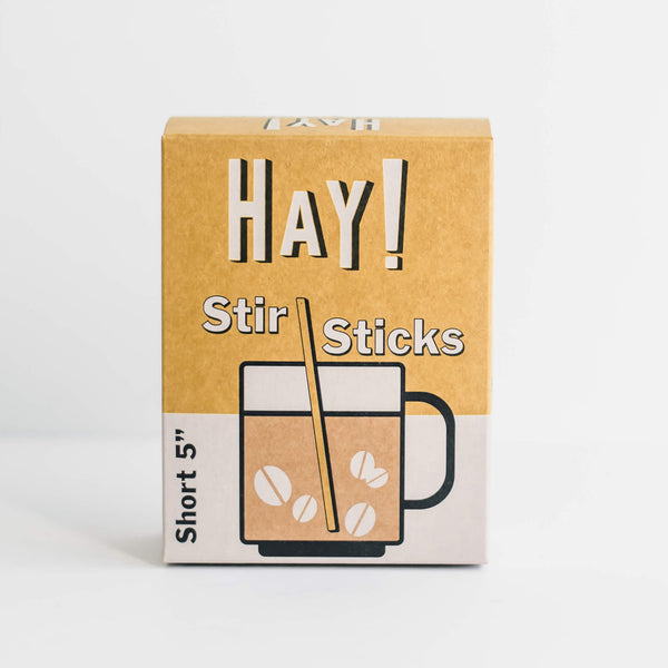 500 Pack of Short 5 inch stir sticks. Replace your plastic or wooden stirrers for these HAY! Short 5in - Stir Sticks. Made from the stem of a wheat plant, tested gluten-free and never soggy. Grab a full case for your business. 